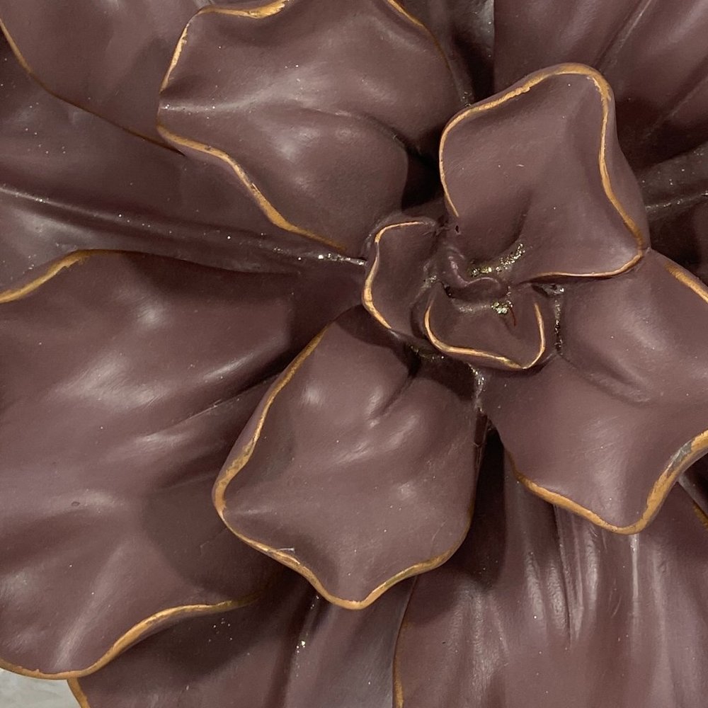 Glam Mauve/Gold Wall Flower Sculpture - Picture 2 of 5